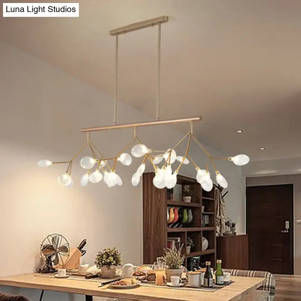 DecorBites™ Ultra-modern 27-Light Island Metal Pendant with Clear Shade for Dining Room