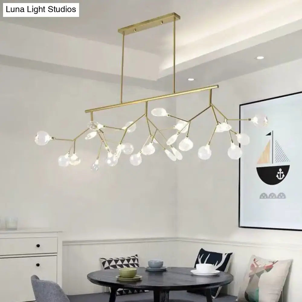 DecorBites™ Ultra-modern 27-Light Island Metal Pendant with Clear Shade for Dining Room