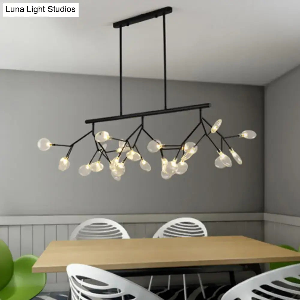 DecorBites™ Ultra-modern 27-Light Island Metal Pendant with Clear Shade for Dining Room