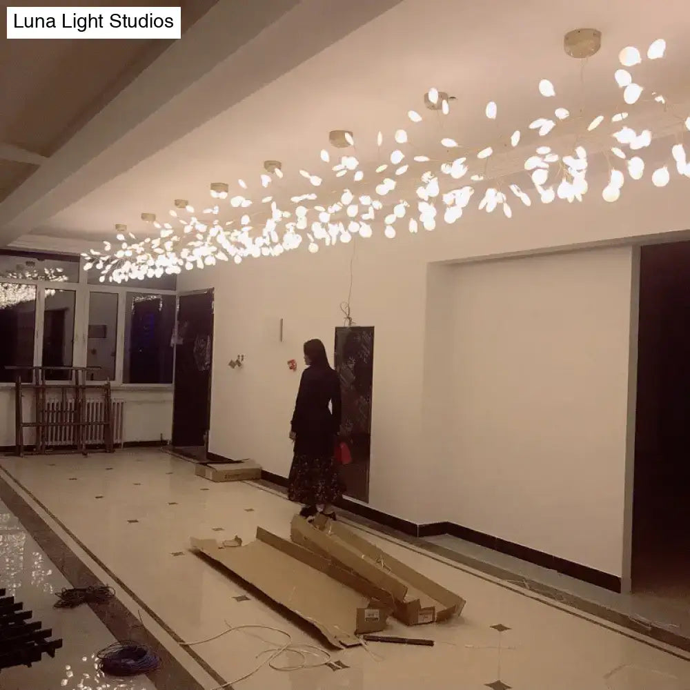 DecorBites™ Ultra-Modern Linear Firefly Pendant Lighting: Acrylic Billiard Light for Living Room