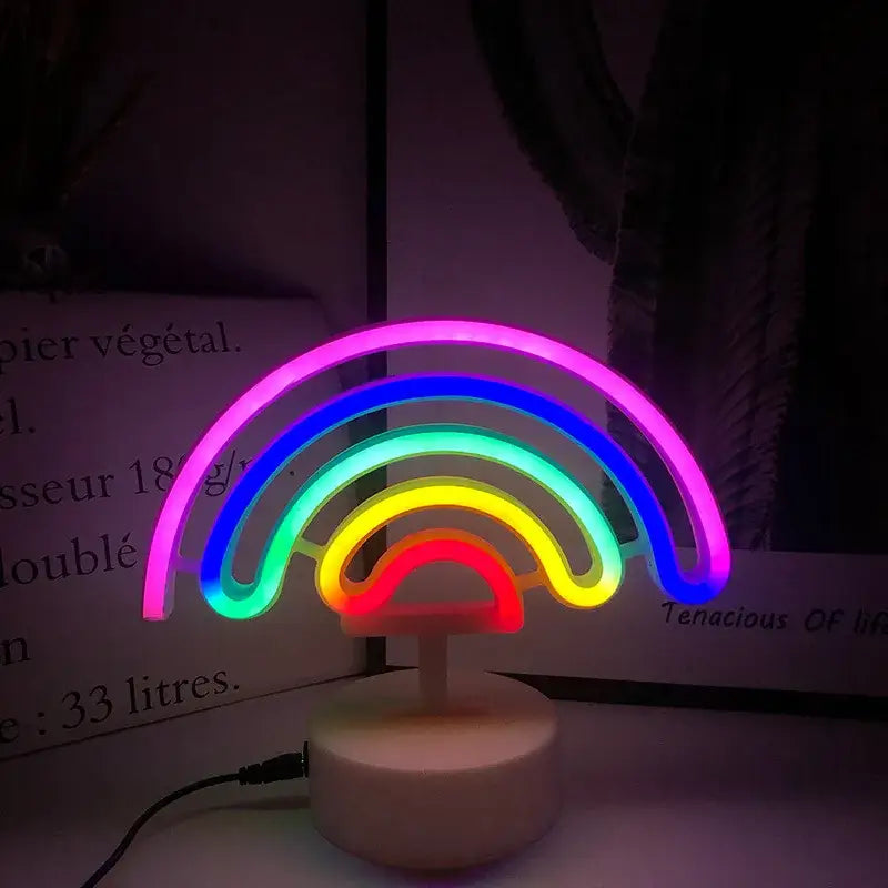 DecorBites™ USB LED Neon Sign Light Holiday Flamingo Night Lamp Xmas Party Wedding Decoration Home Gift cloud Heart Neon Light