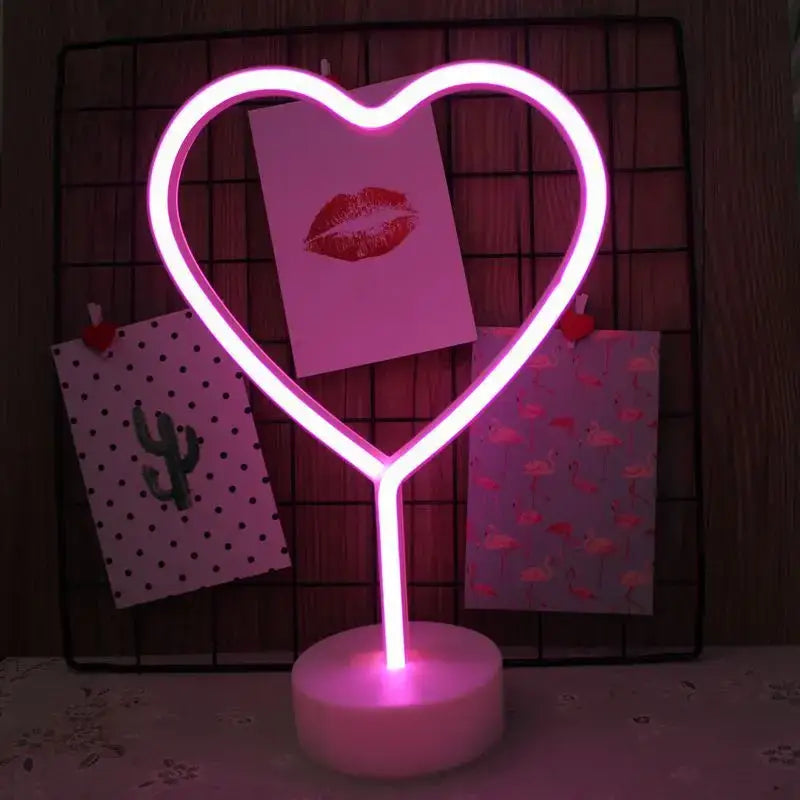 DecorBites™ USB LED Neon Sign Light Holiday Flamingo Night Lamp Xmas Party Wedding Decoration Home Gift cloud Heart Neon Light