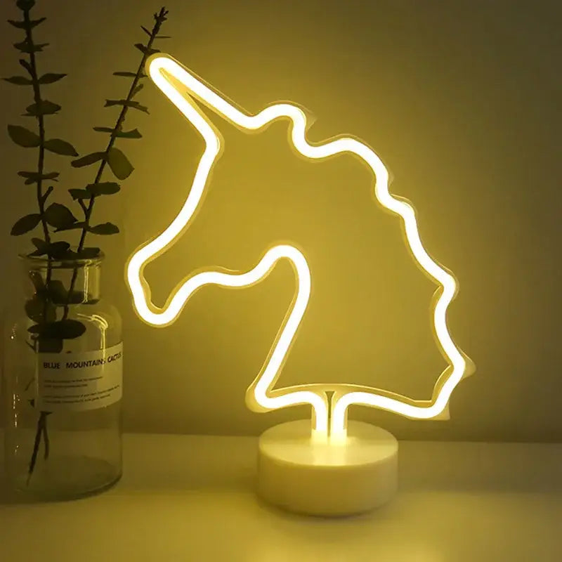 DecorBites™ USB LED Neon Sign Light Holiday Flamingo Night Lamp Xmas Party Wedding Decoration Home Gift cloud Heart Neon Light