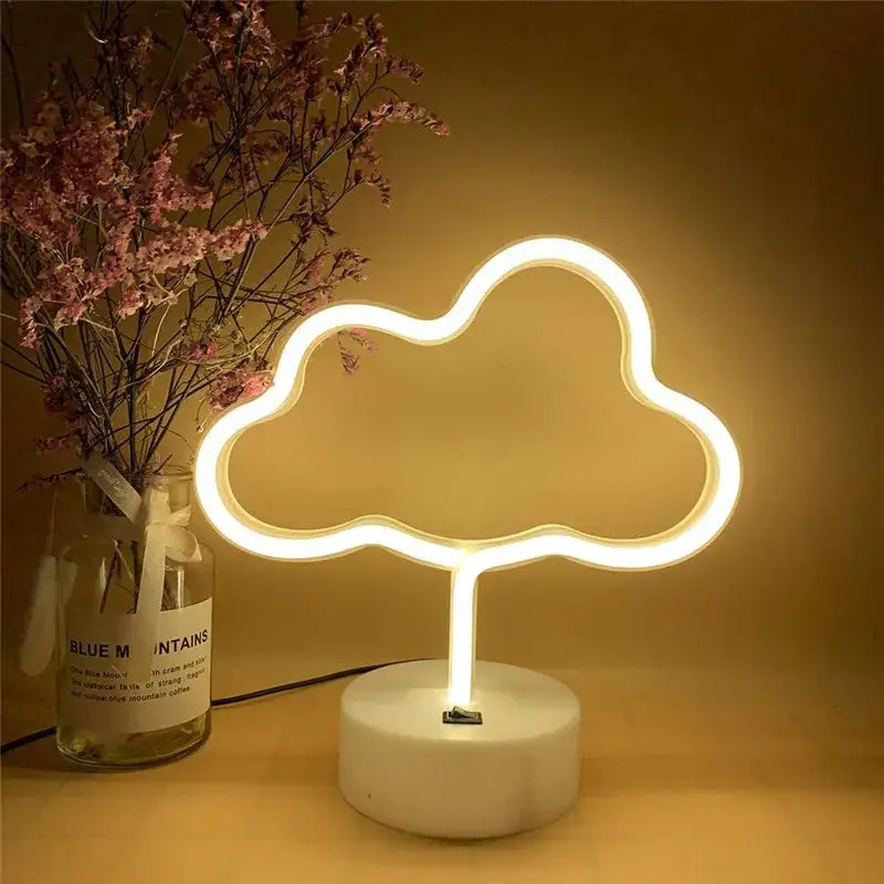 DecorBites™ USB LED Neon Sign Light Holiday Flamingo Night Lamp Xmas Party Wedding Decoration Home Gift cloud Heart Neon Light