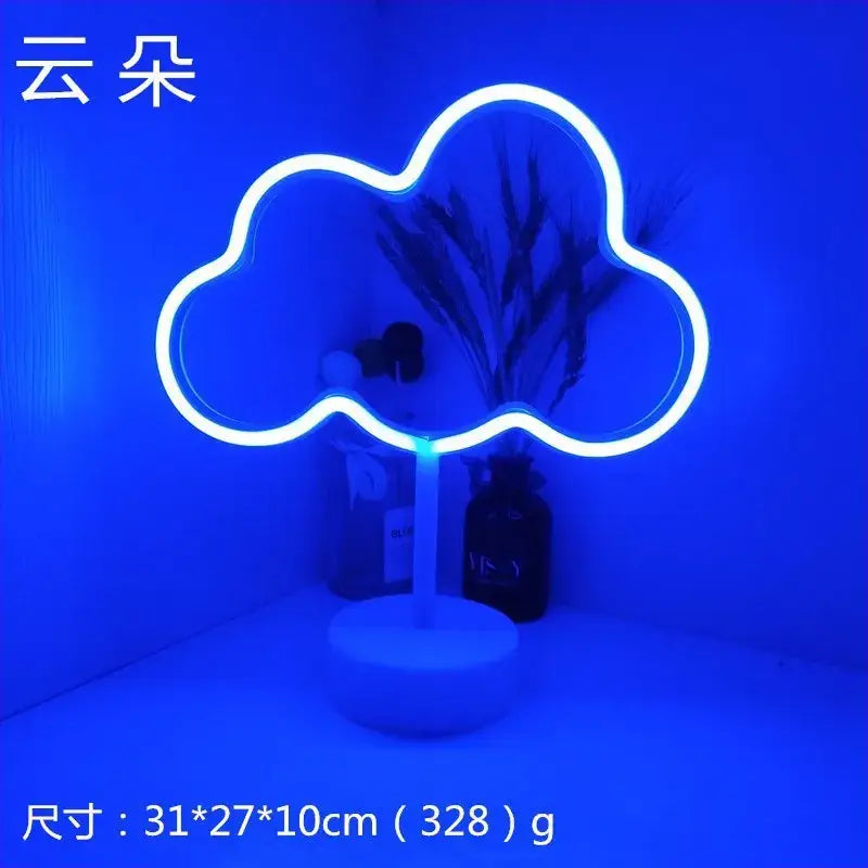 DecorBites™ USB LED Neon Sign Light Holiday Flamingo Night Lamp Xmas Party Wedding Decoration Home Gift cloud Heart Neon Light