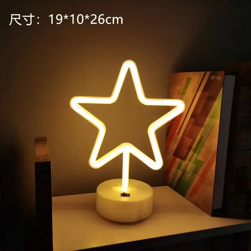 DecorBites™ USB LED Neon Sign Light Holiday Flamingo Night Lamp Xmas Party Wedding Decoration Home Gift cloud Heart Neon Light