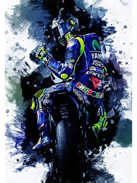 DecorBites™ Valentino Rossi Motorcycle Racing Canvas Wall Art