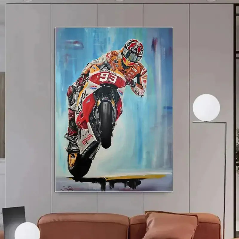 DecorBites™ Valentino Rossi Motorcycle Racing Canvas Wall Art