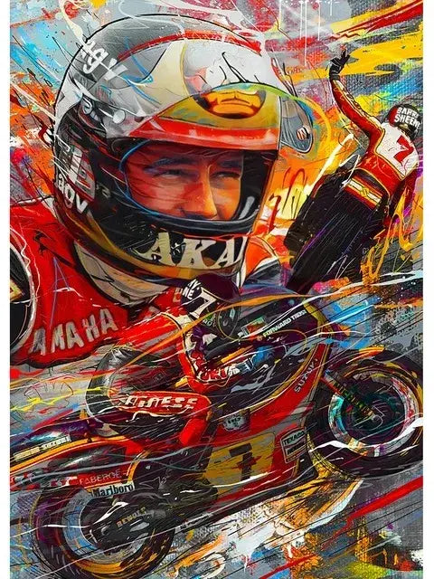 DecorBites™ Valentino Rossi Motorcycle Racing Canvas Wall Art