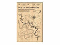 Vintage-style sepia map poster titled tail of the dragon featuring hand-drawn trails, part of decorbites monaco grand prix collection