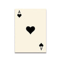 Decorbites™ vintage pink cartoon print canvas wall art featuring a cream playing card with black heart symbol center