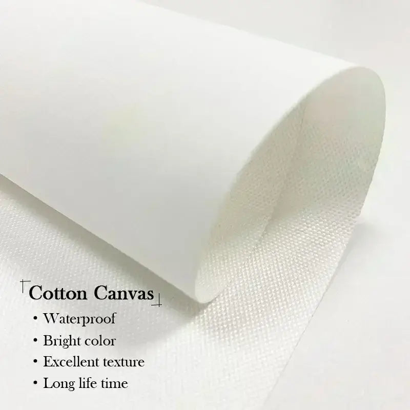 White cotton canvas roll with textured woven surface for decorbites™ vintage poland city posters canvas prints