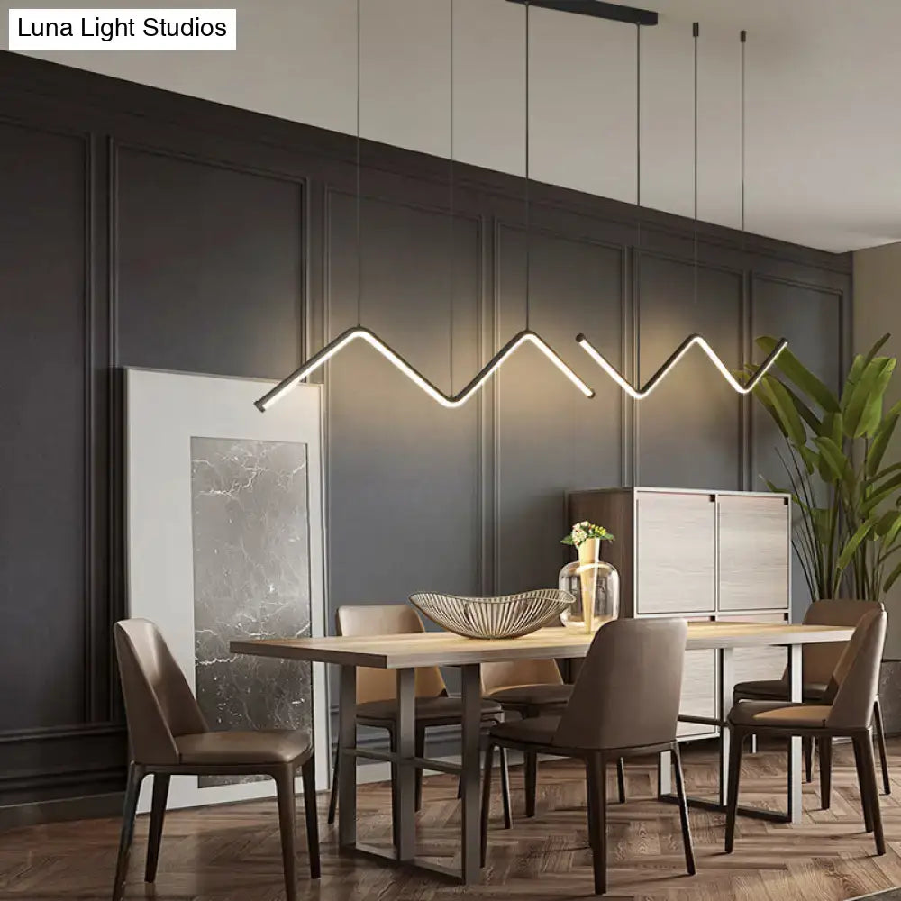 DecorBites™ W-Shaped LED Pendant Light Fixture: Stylish Artistic Metal Island Light for Dining Room
