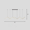 Modern zigzag black metal pendant light fixture with warm linear illumination for dining room by decorbites