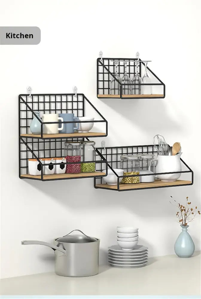 DecorBites™ Wall Mounted Storage Shelves and Baskets