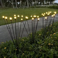 Decorbites™ black metal garden stakes with warm yellow solar led firework lights for outdoor decoration