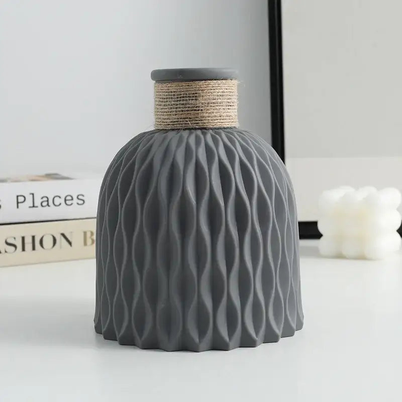 DecorBites™ Water Ripple Plastic Vase - Modern Nordic Style