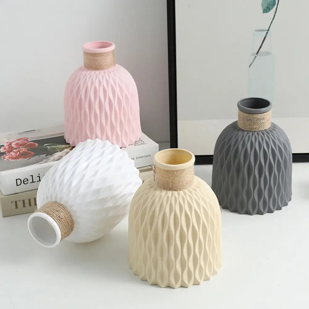DecorBites™ Water Ripple Plastic Vase - Modern Nordic Style