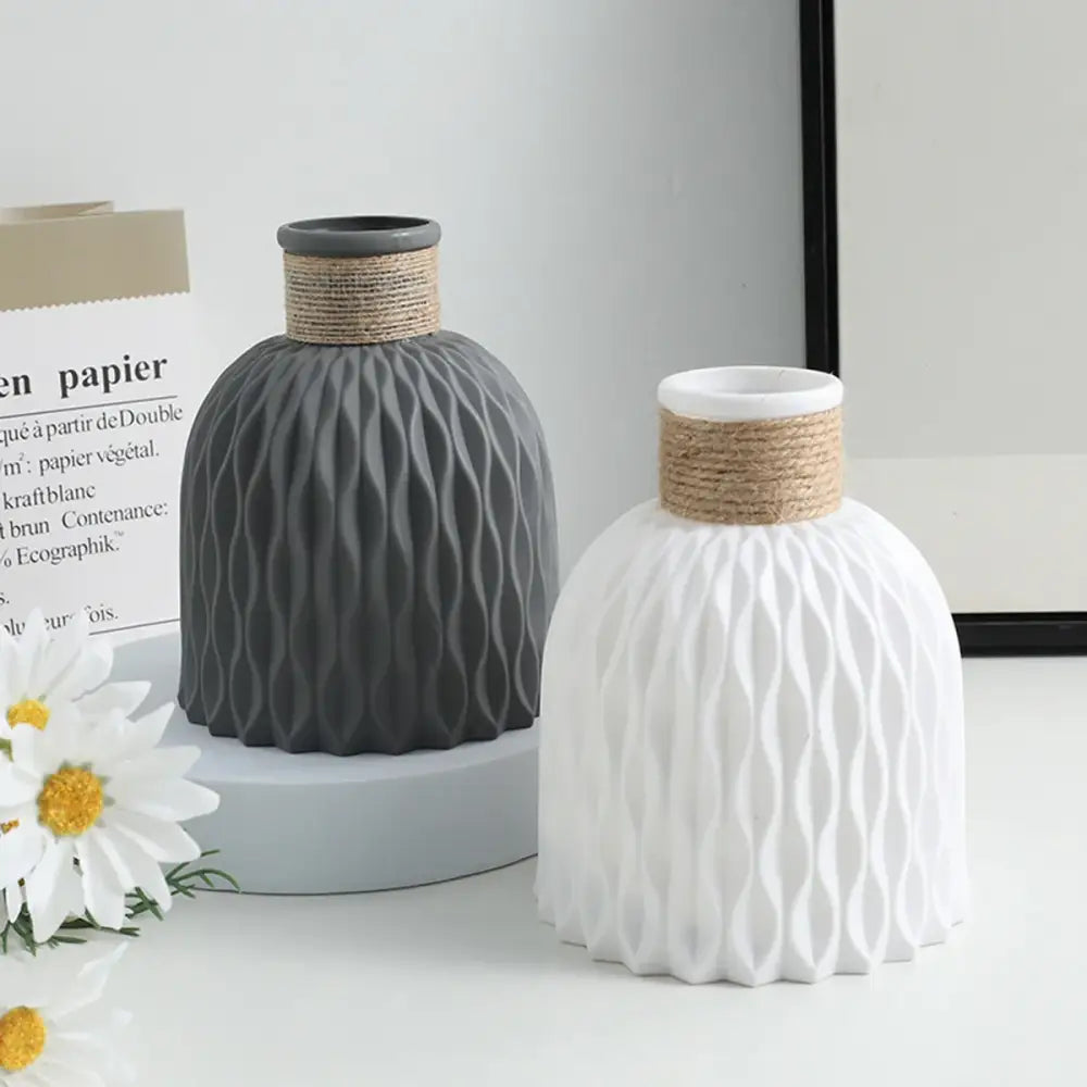 DecorBites™ Water Ripple Plastic Vase - Modern Nordic Style