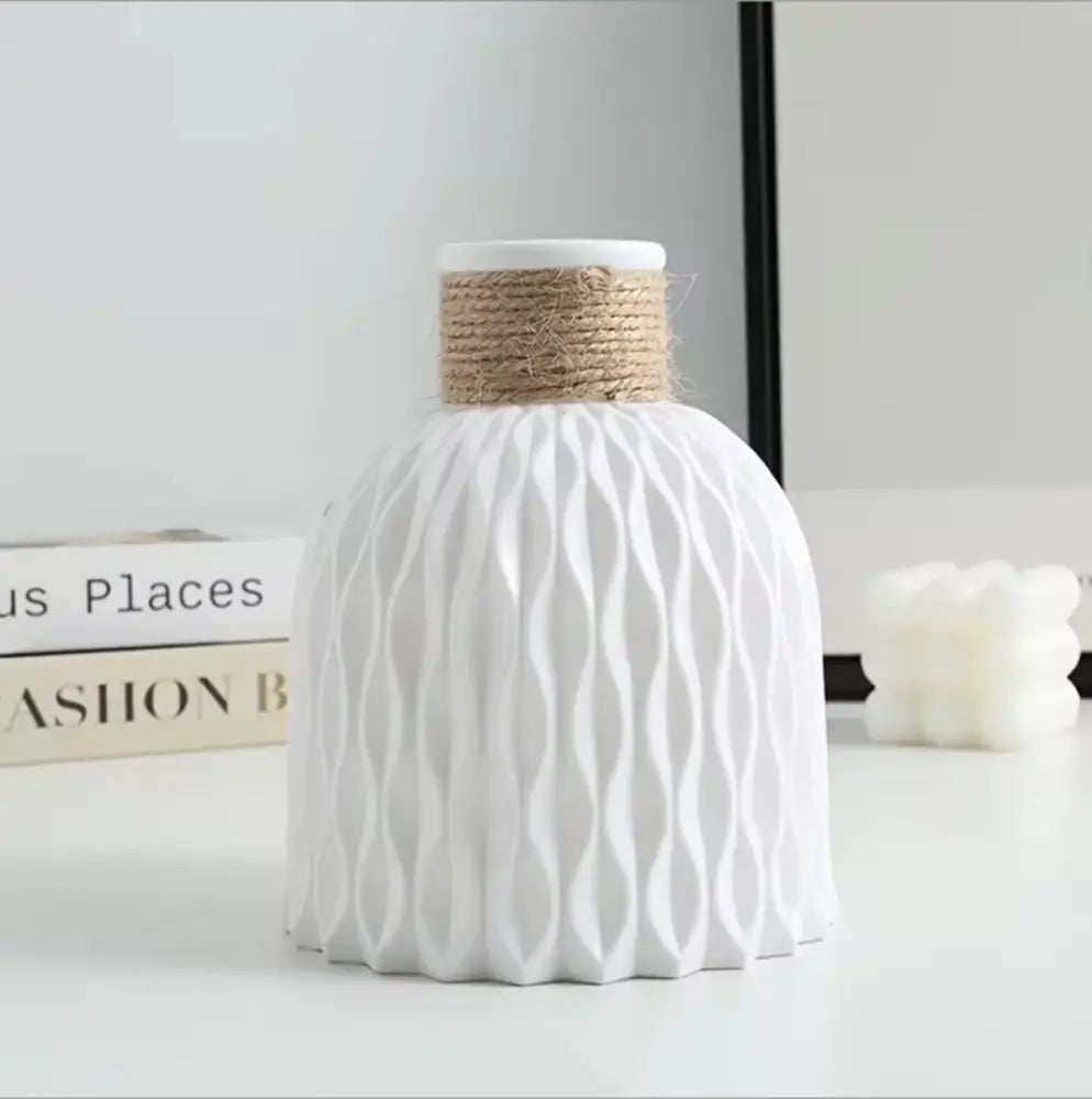 DecorBites™ Water Ripple Plastic Vase - Modern Nordic Style