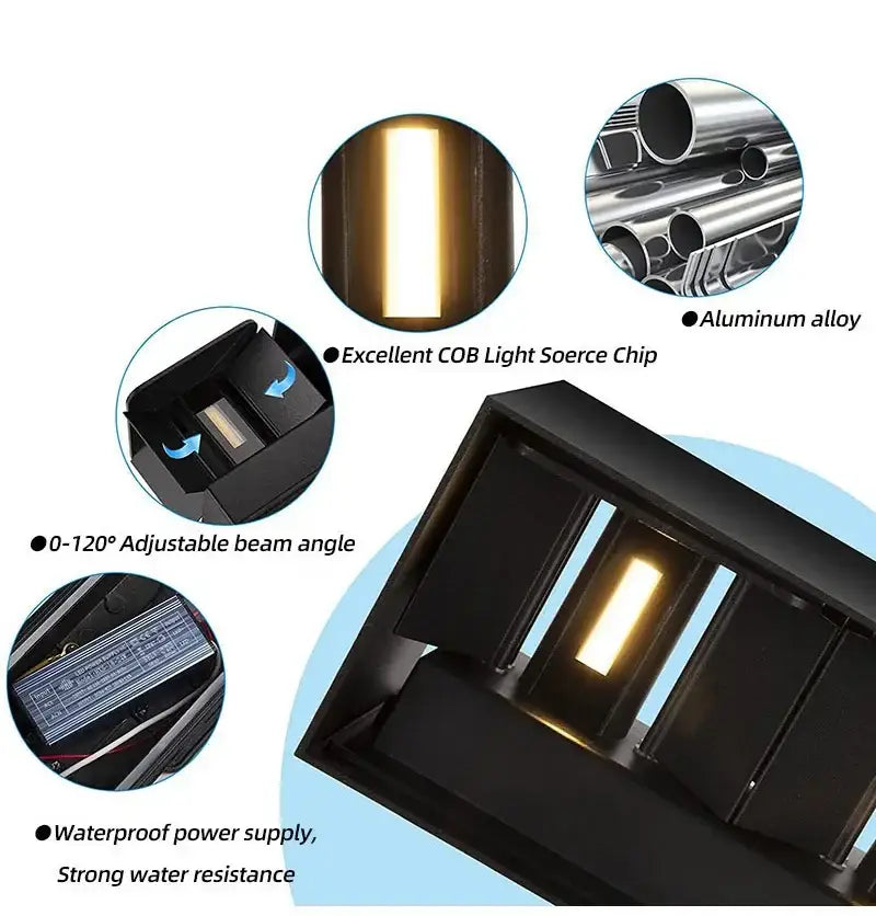 DecorBites™ Waterproof Aluminum LED Wall Lamp - Outdoor & Indoor Lighting