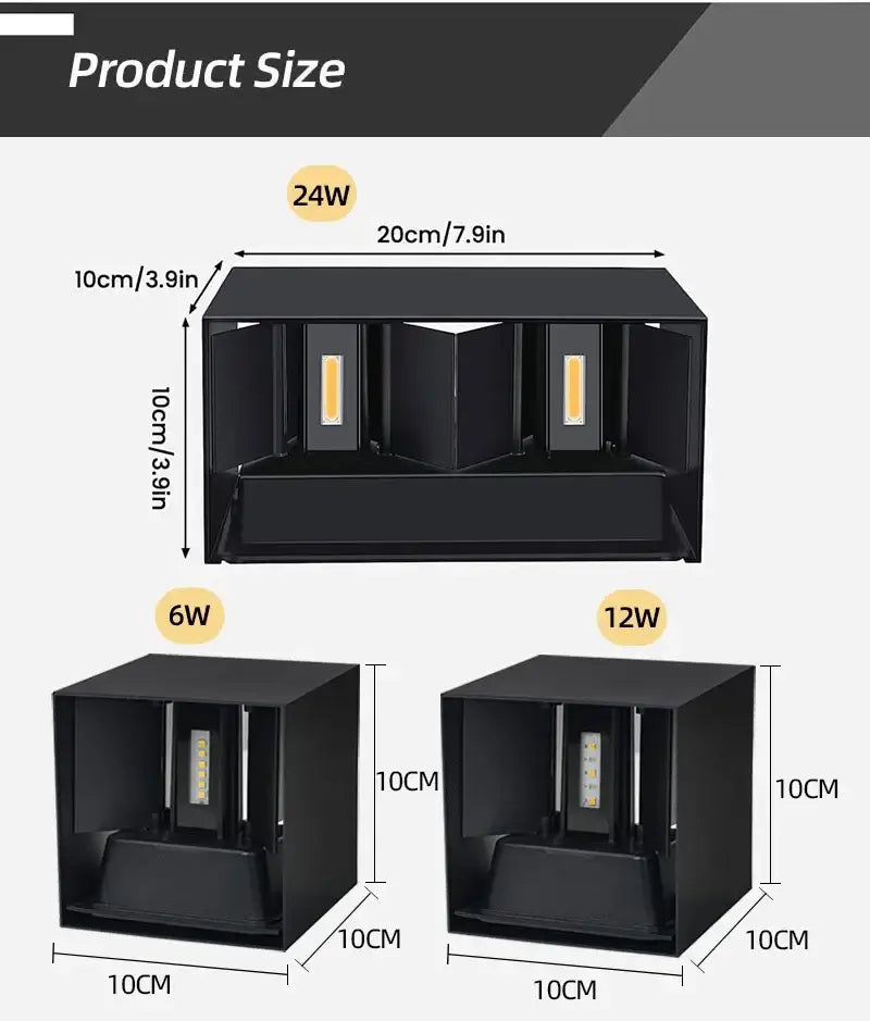 DecorBites™ Waterproof Aluminum LED Wall Lamp - Outdoor & Indoor Lighting
