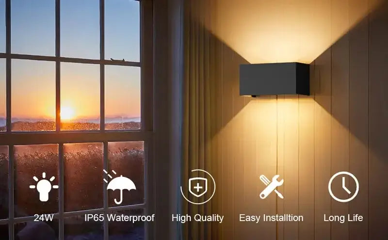 DecorBites™ Waterproof Aluminum LED Wall Lamp - Outdoor & Indoor Lighting