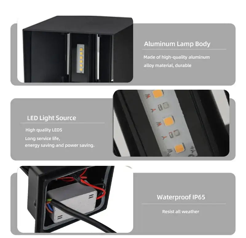 DecorBites™ Waterproof Aluminum LED Wall Lamp - Outdoor & Indoor Lighting