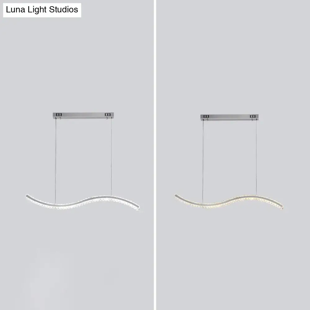 DecorBites™ Wavy K9 Crystal LED Pendant Lighting for Dining Room - Simplicity Island Ceiling Light