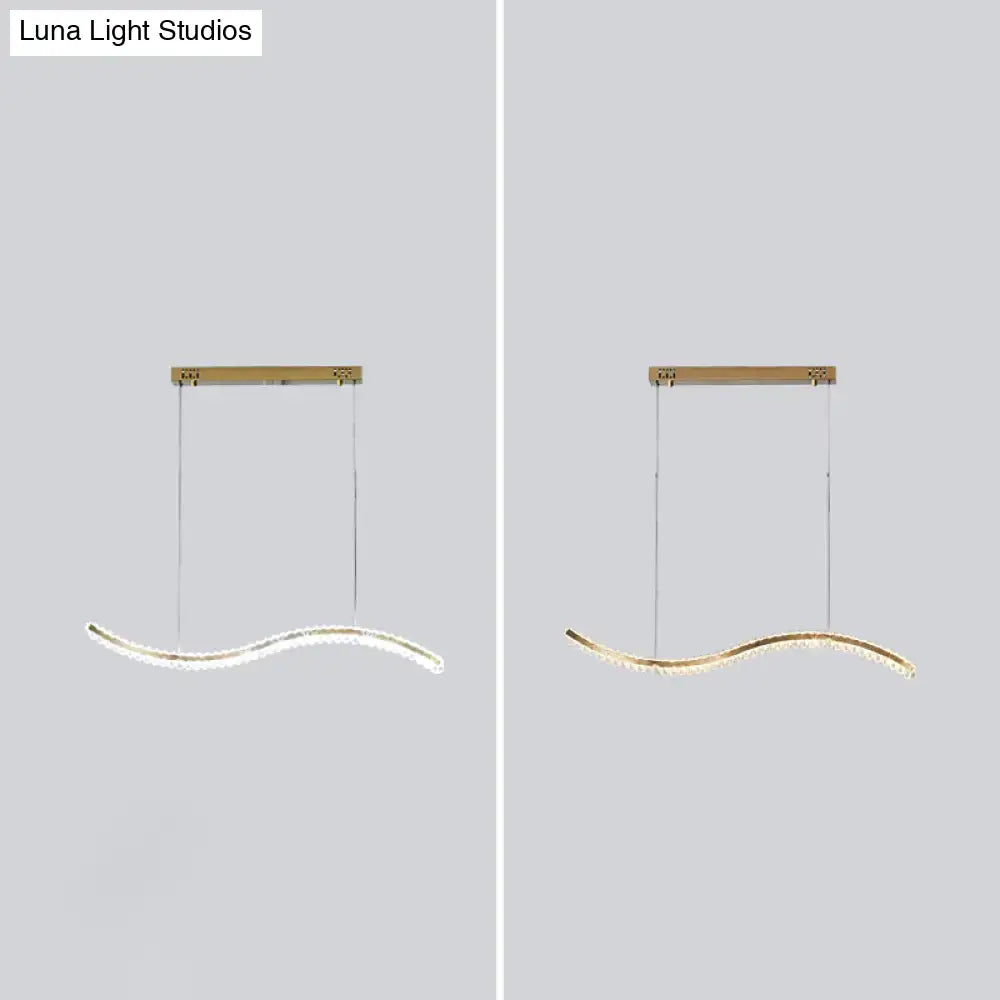 DecorBites™ Wavy K9 Crystal LED Pendant Lighting for Dining Room - Simplicity Island Ceiling Light