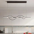 DecorBites™ Wavy Linear Island Light Acrylic LED Pendant in Brown with Adjustable Color: Warm, White, Natural