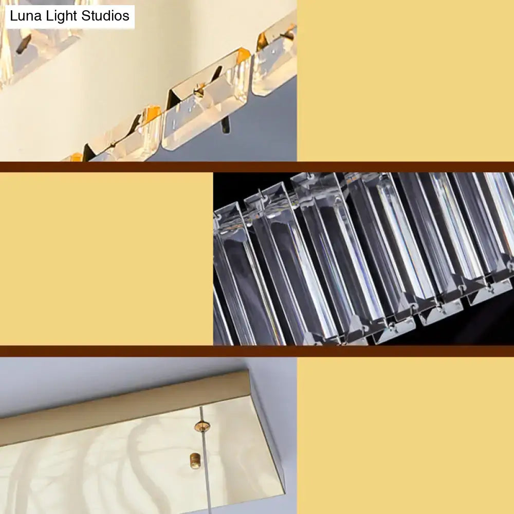 DecorBites™ Wavy Prismatic Crystal LED Pendant Lamp for Restaurants in Brass Finish