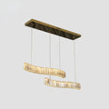 DecorBites™ Wavy Prismatic Crystal LED Pendant Lamp for Restaurants in Brass Finish