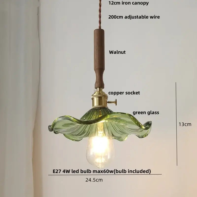 DecorBites™ White Ceramic LED Pendant Light with Walnut Wood Accent - Modern Nordic Design