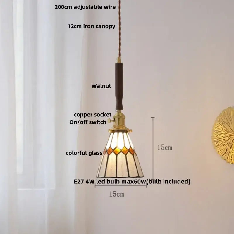 DecorBites™ White Ceramic LED Pendant Light with Walnut Wood Accent - Modern Nordic Design