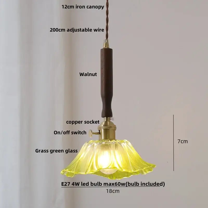 DecorBites™ White Ceramic LED Pendant Light with Walnut Wood Accent - Modern Nordic Design