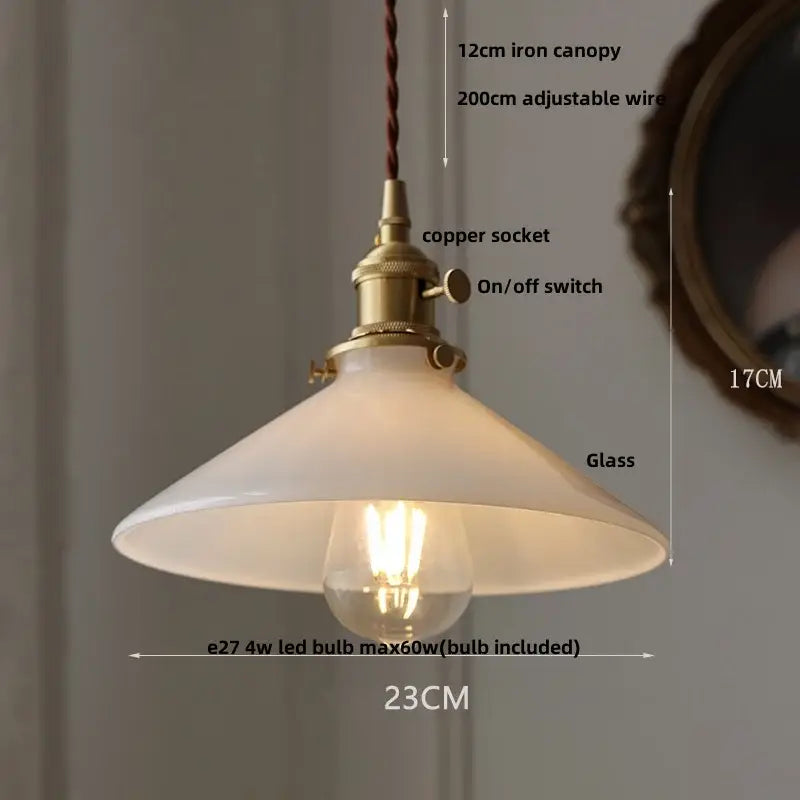 DecorBites™ White Glass LED Pendant Lights with Walnut Wood Details