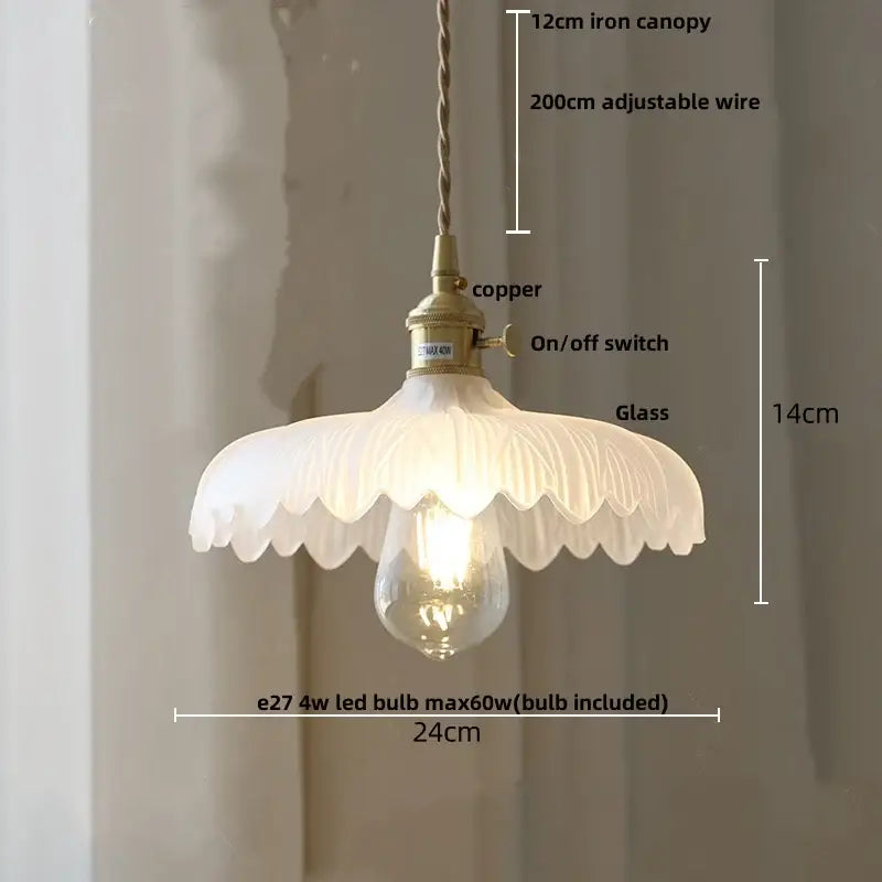 DecorBites™ White Glass LED Pendant Lights with Walnut Wood Details