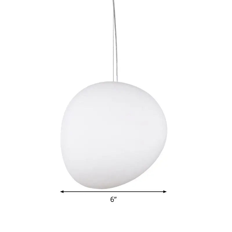 DecorBites™ White Glass Oval Ceiling Pendant Light - 6"/9"/12.5" Wide - Simple Style - 1 Light Hanging Lamp Kit