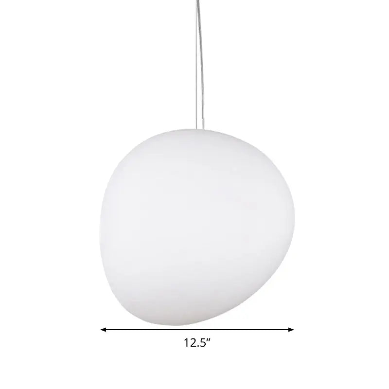 DecorBites™ White Glass Oval Ceiling Pendant Light - 6"/9"/12.5" Wide - Simple Style - 1 Light Hanging Lamp Kit