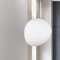 DecorBites™ White Glass Oval Ceiling Pendant Light - 6"/9"/12.5" Wide - Simple Style - 1 Light Hanging Lamp Kit