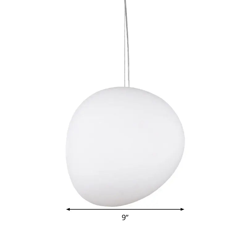 DecorBites™ White Glass Oval Ceiling Pendant Light - 6"/9"/12.5" Wide - Simple Style - 1 Light Hanging Lamp Kit