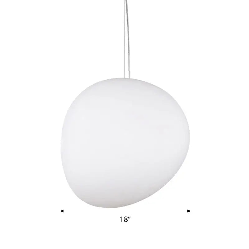 DecorBites™ White Glass Oval Ceiling Pendant Light - 6"/9"/12.5" Wide - Simple Style - 1 Light Hanging Lamp Kit