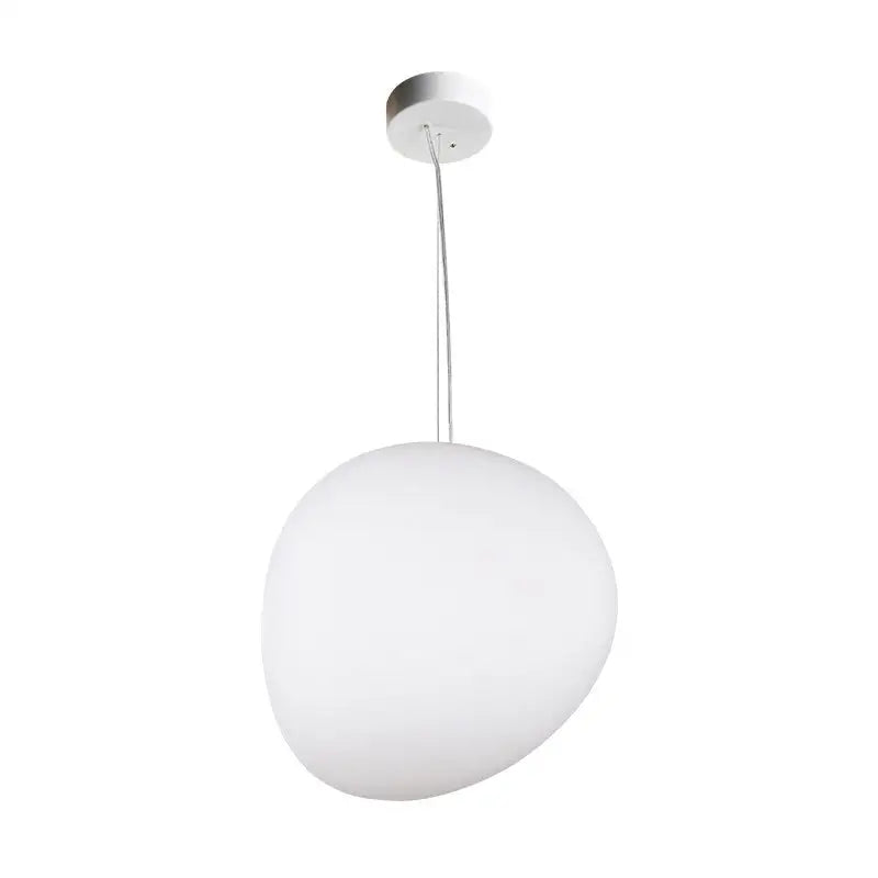 DecorBites™ White Glass Oval Ceiling Pendant Light - 6"/9"/12.5" Wide - Simple Style - 1 Light Hanging Lamp Kit