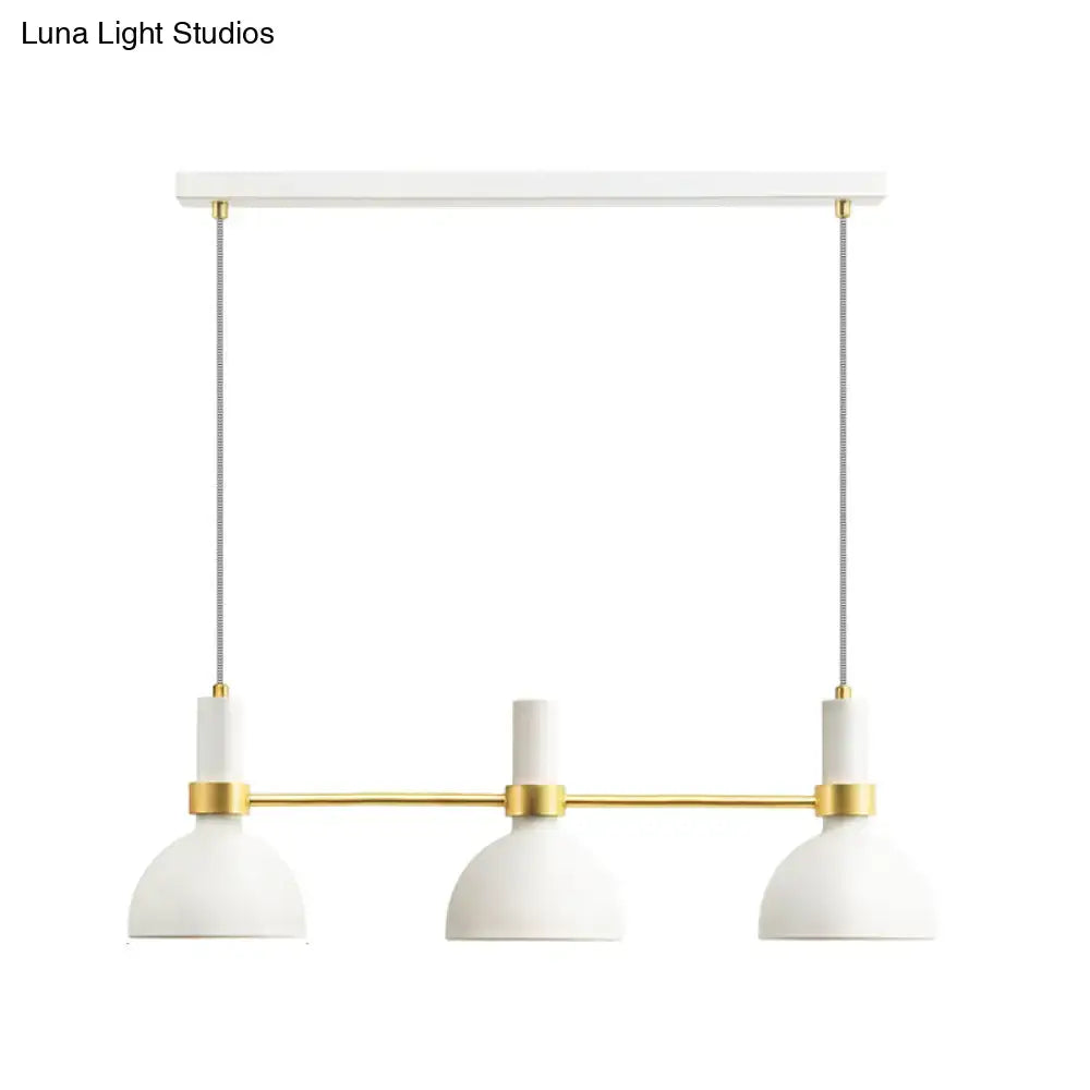 DecorBites™ White Metal Island Pendant Light with Modern 3 Downlights