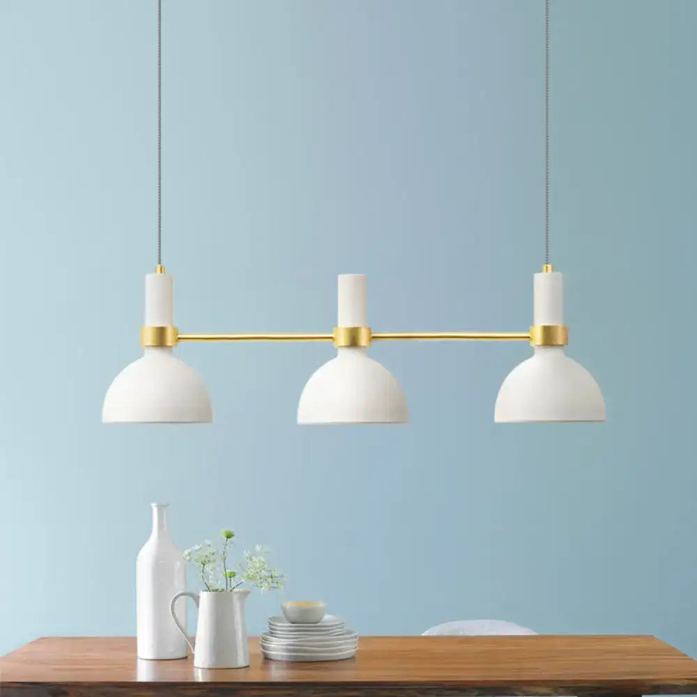 DecorBites™ White Metal Island Pendant Light with Modern 3 Downlights