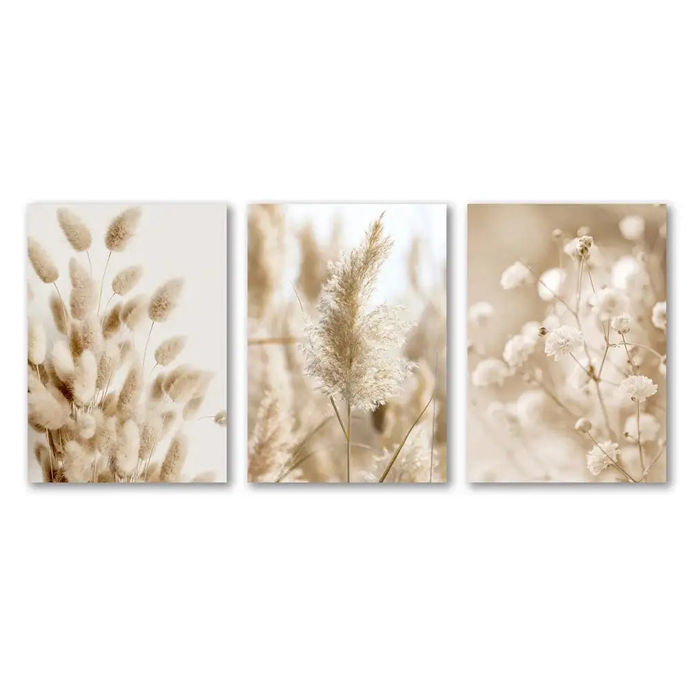 DecorBites™ White Seascape Canvas Set - Beach & Botanical Wall Art