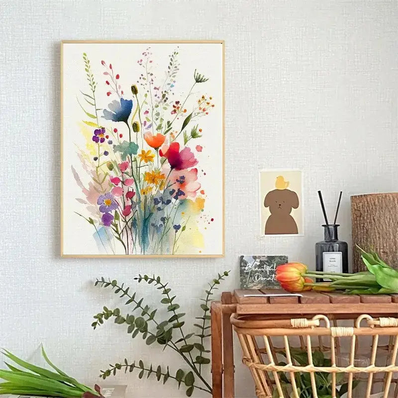 DecorBites™ Wildflowers Watercolour Poster Set - Canvas Wall Art