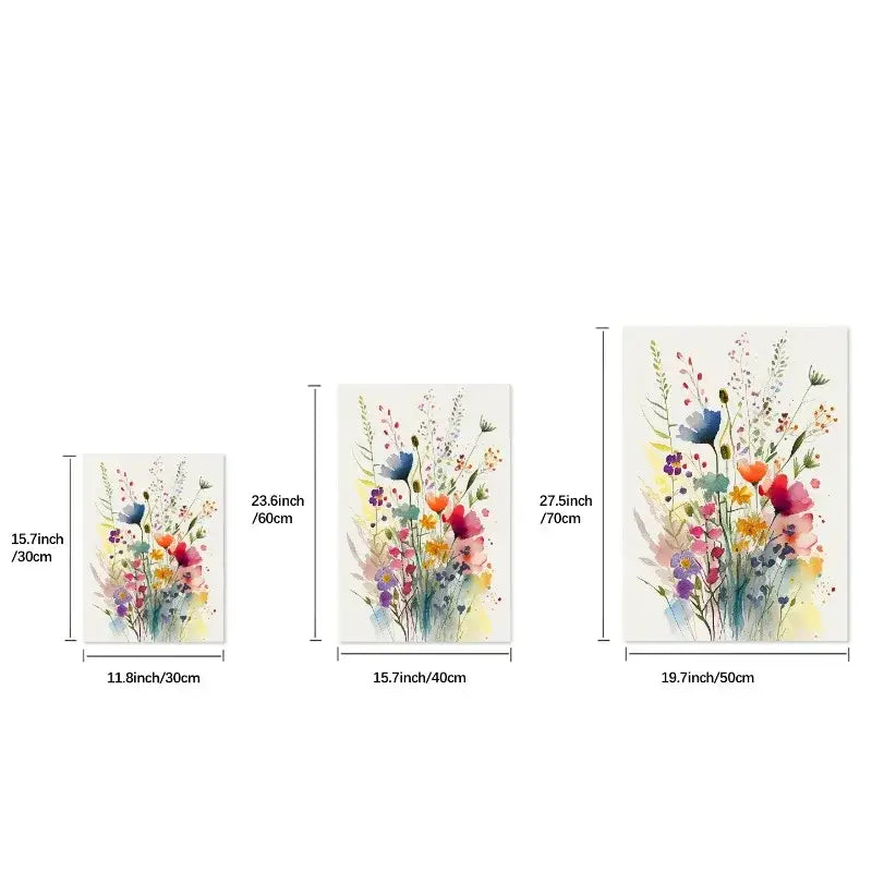 DecorBites™ Wildflowers Watercolour Poster Set - Canvas Wall Art