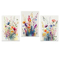 DecorBites™ Wildflowers Watercolour Poster Set - Canvas Wall Art
